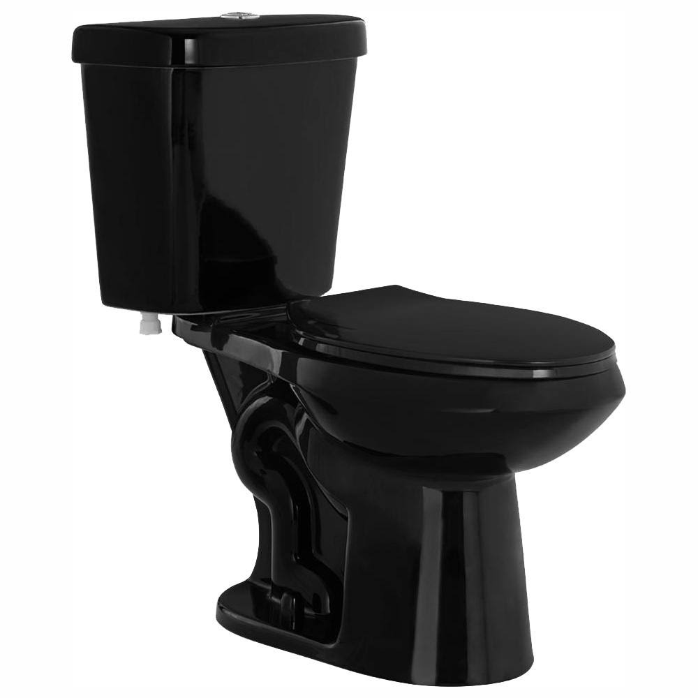 Glacier Bay 2-Piece 1.1 GPF/1.6 GPF High Efficiency Dual Flush Elongated Toilet in Black