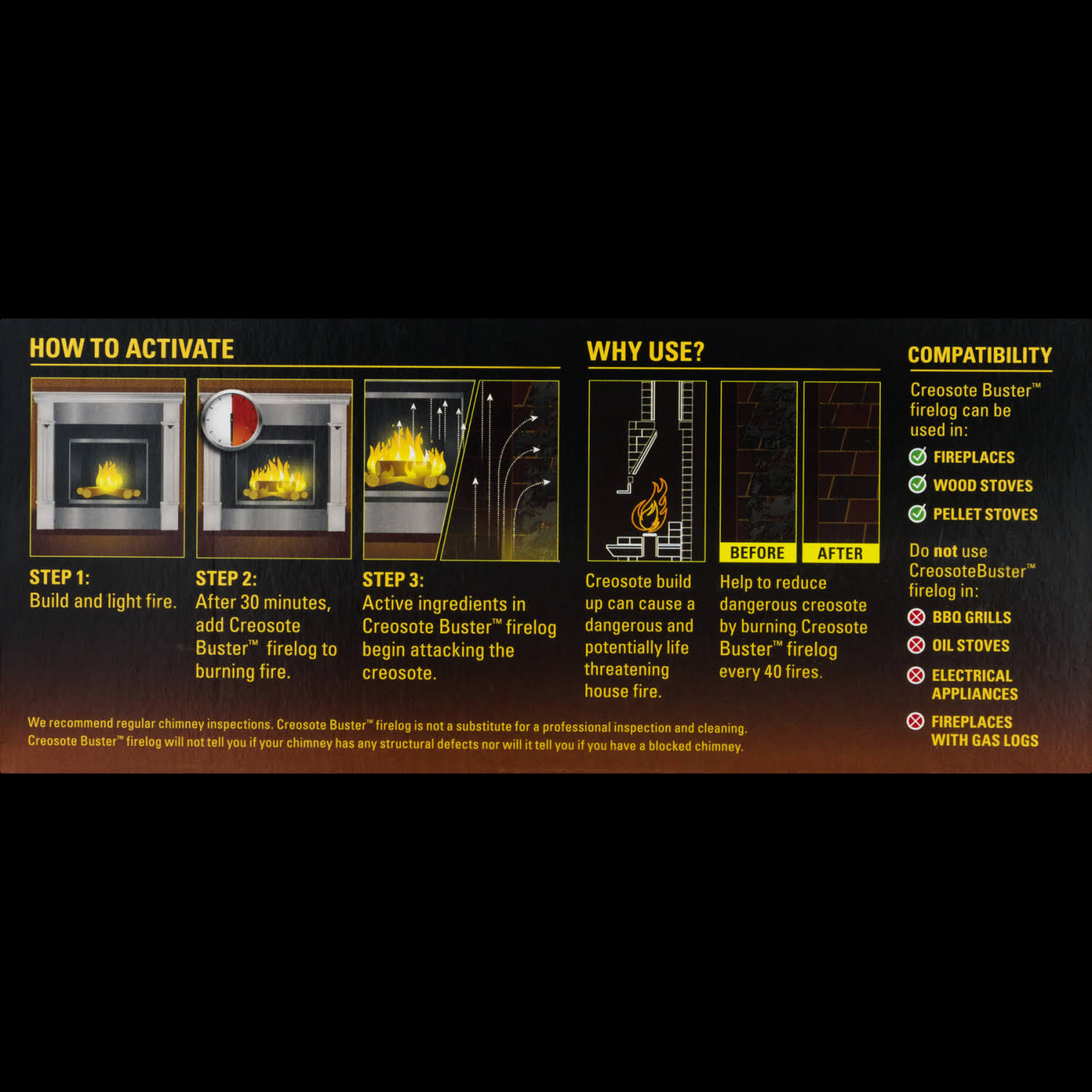 Pine Mountain Creosote Buster Firelog, Chimney Cleaning- 1 firelog [3.5 lbs (1.59 kg)]