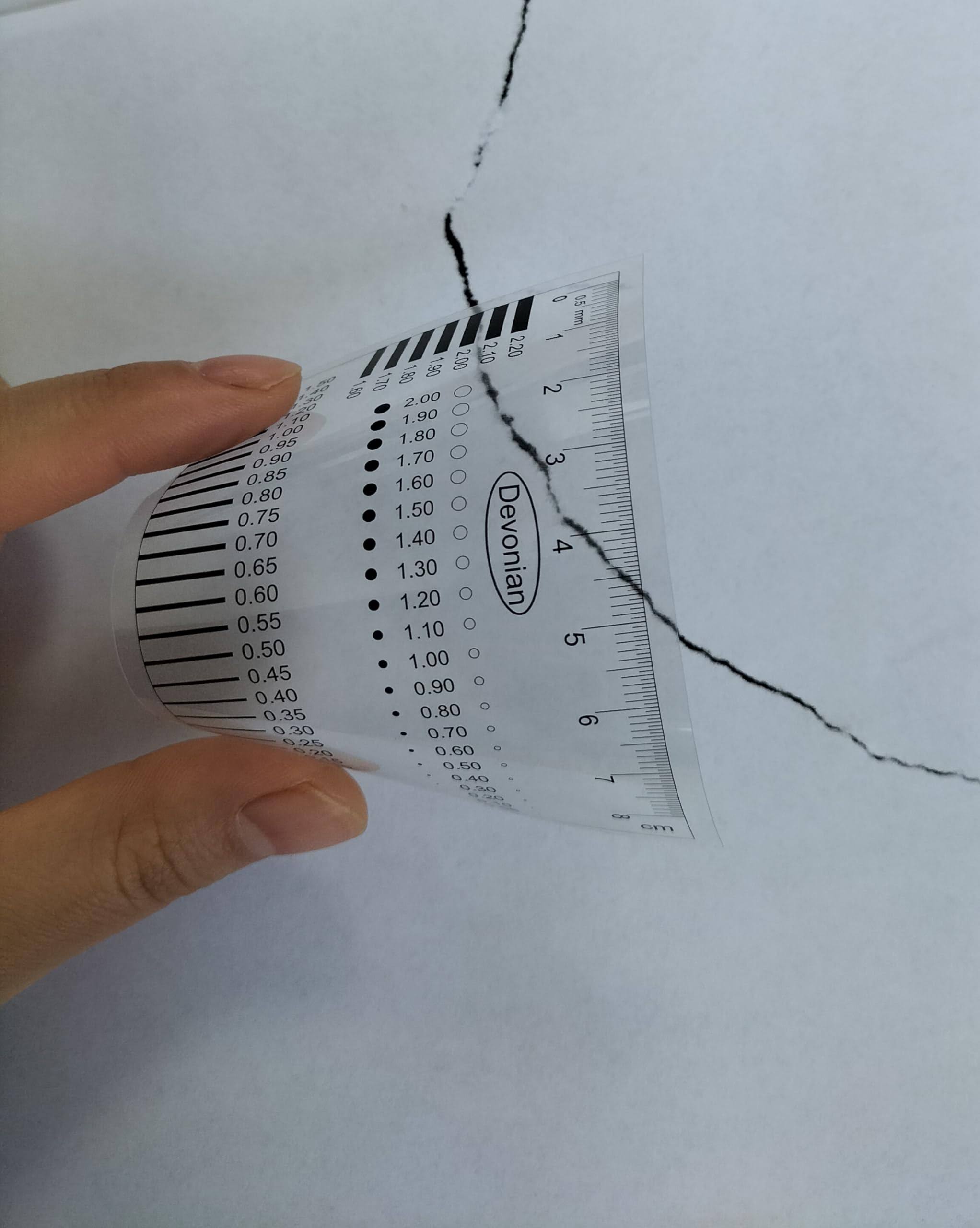 Devonian Polyethylene Terephthalate High-Precision Transparent Crack Width Ruler,Scratch and Spot Appearance Inspection Ruler (5 Pcs)