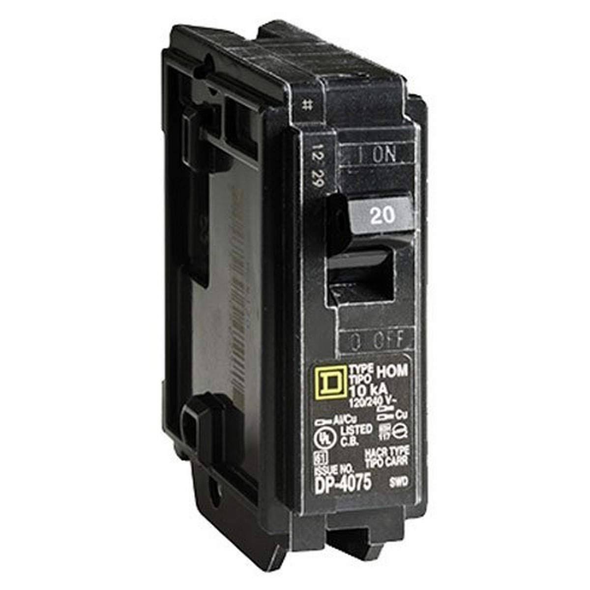 Square D by Schneider Electric Hom120cp Homeline 20 Amp Single-Pole Circuit Breaker