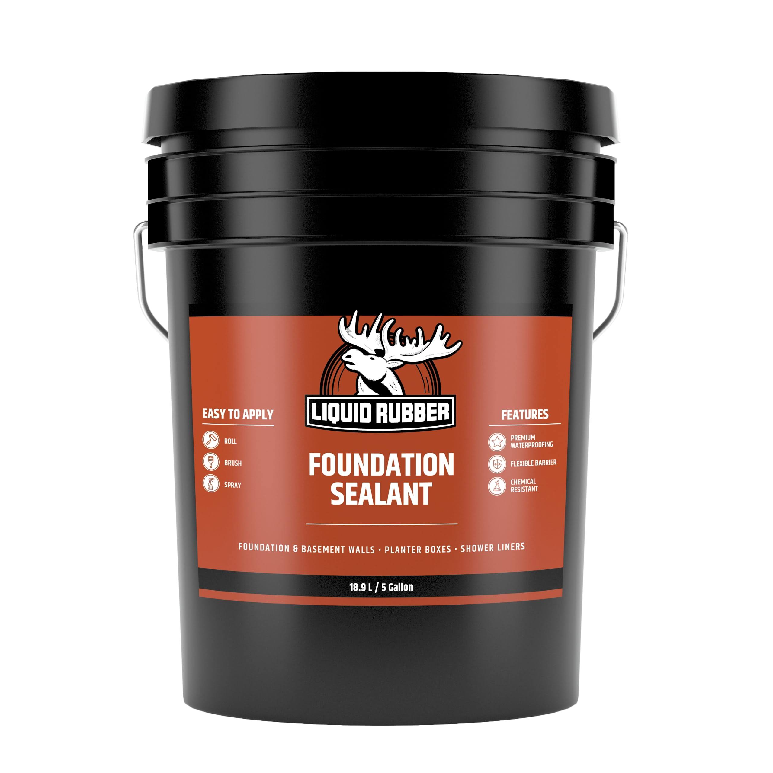 Liquid Rubber Foundation Sealant/Basement Coating- Indoor & Outdoor Use,Black