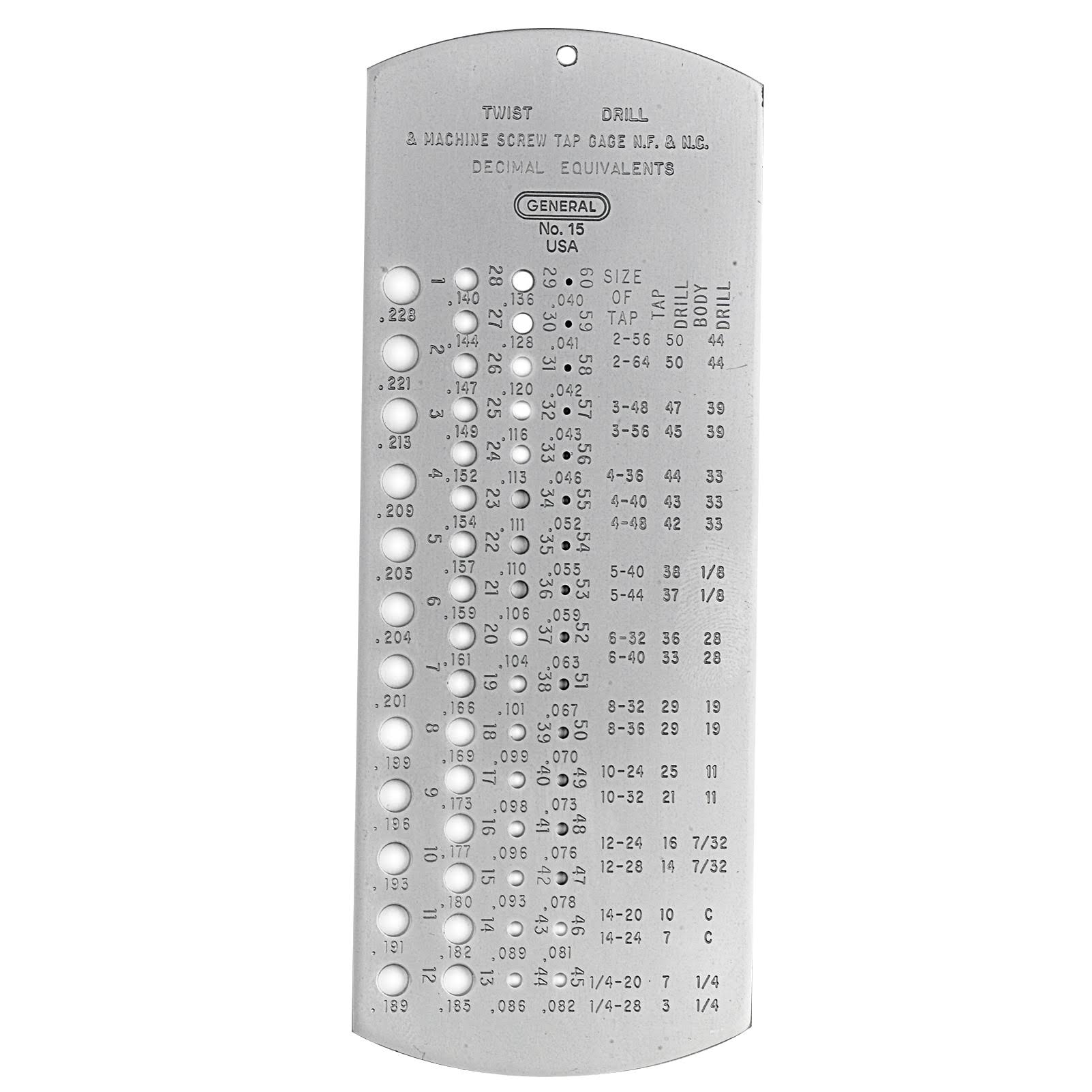 General Tools Number 1- 60 Drill Gauge 15