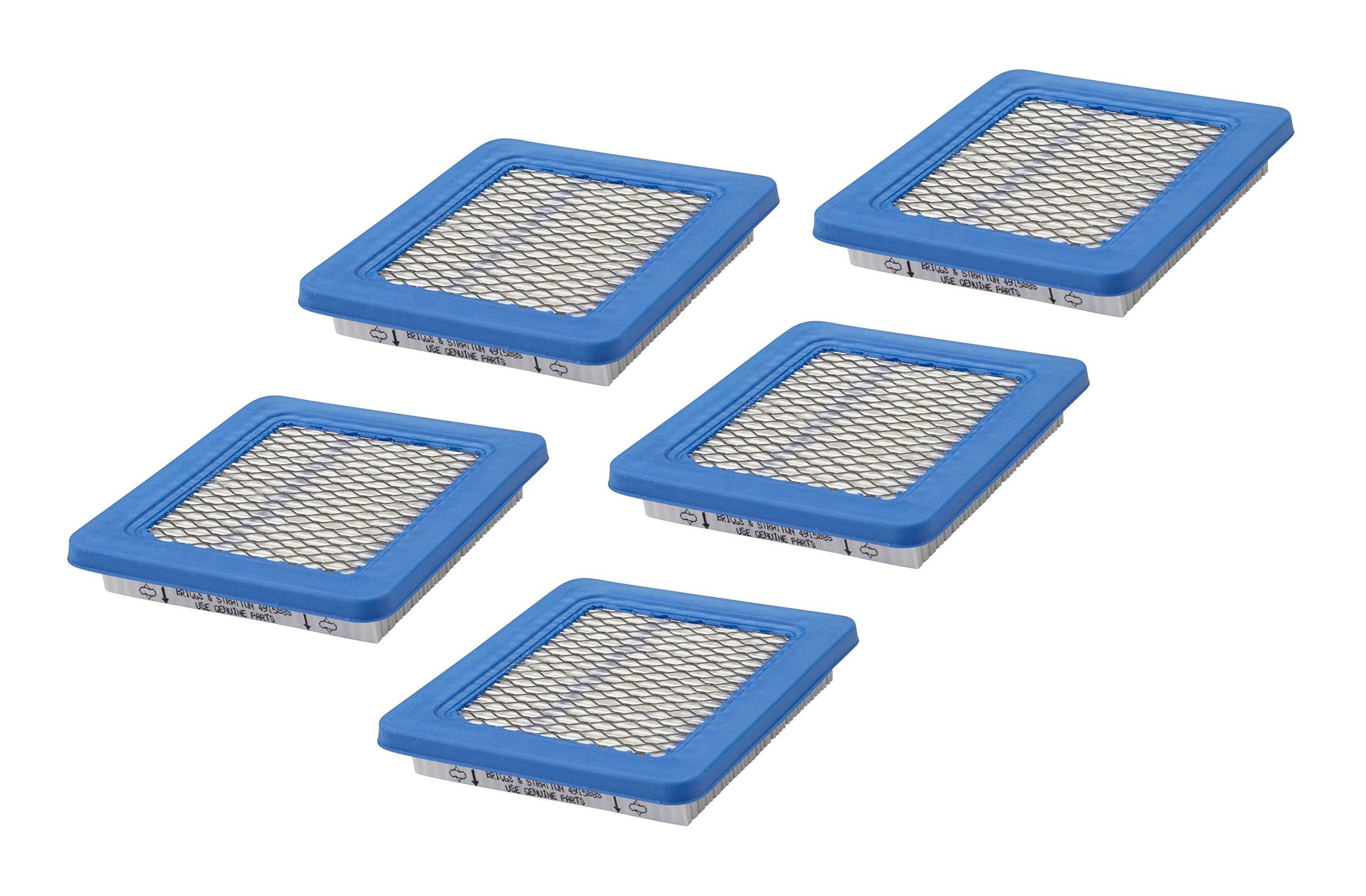 Briggs & Stratton Genuine OEM 491588s Flat Air Filter Cartridge 5 Pack