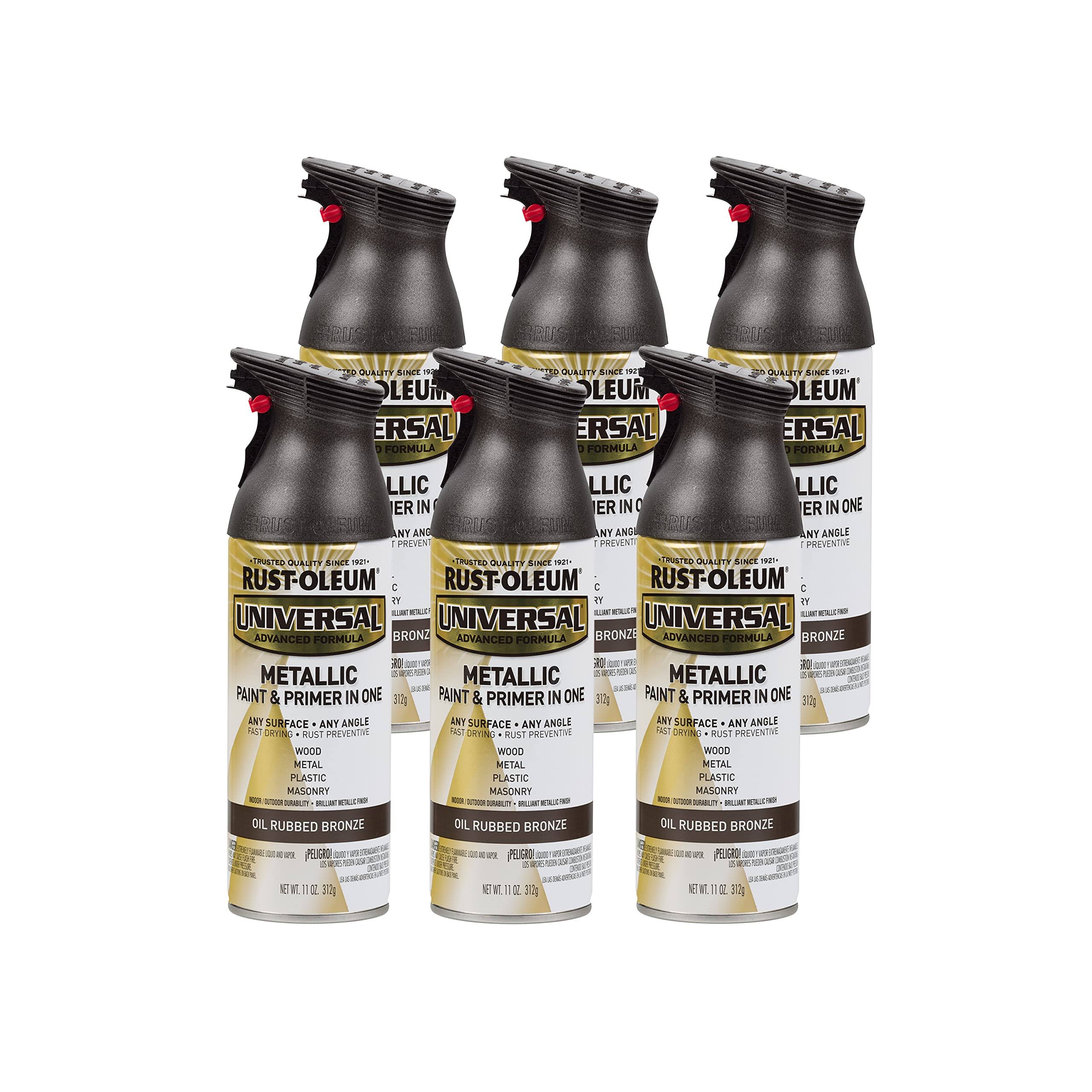 Rust-Oleum 249131-6PK Universal All Surface Metallic Spray Paint, 11 oz, Oil Rubbed Bronze, 6 Pack