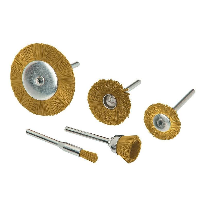 Chicago Electric Brass Rotary Wheel and Brush Set 5 Pc.