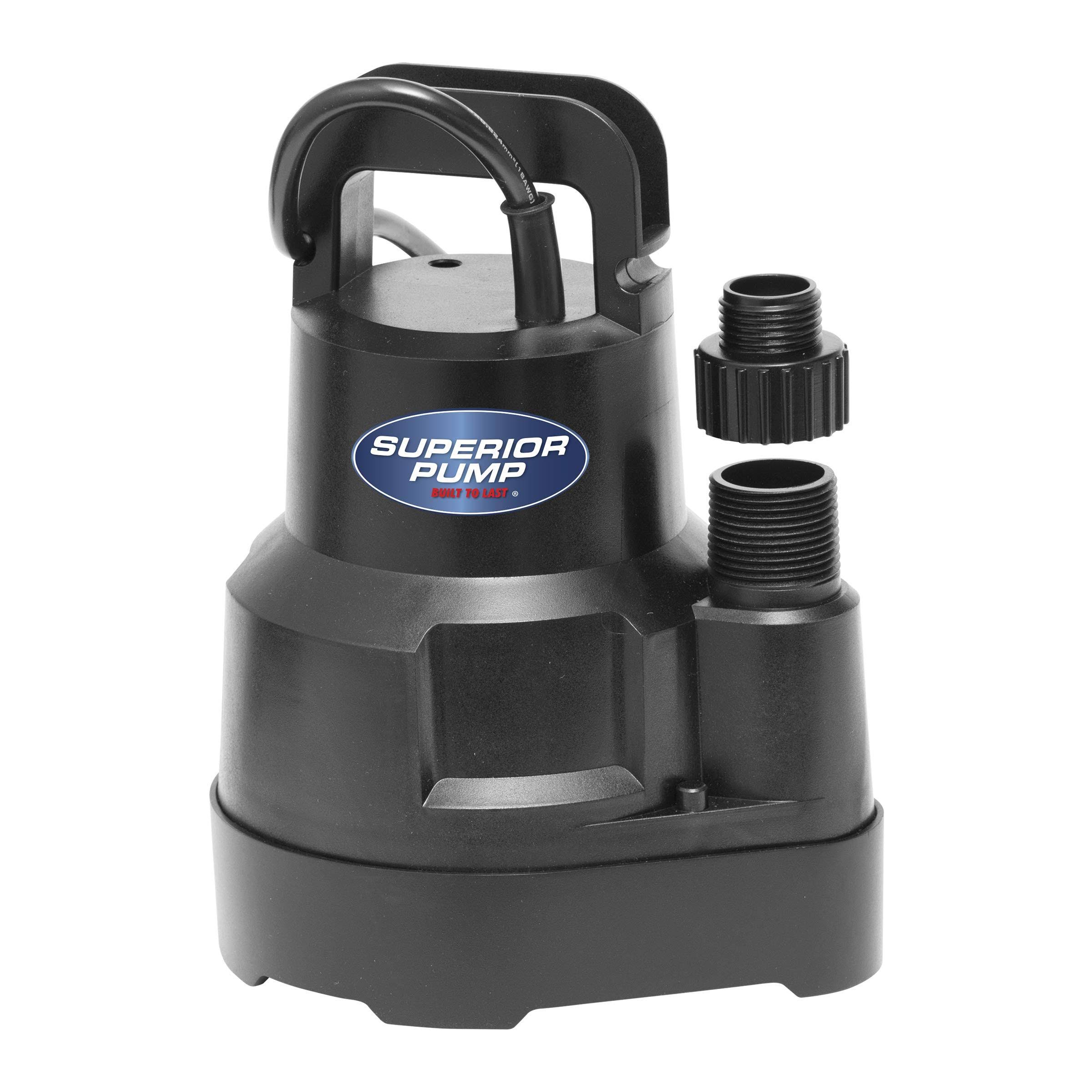 Superior Pump Utility Pump 1/6 HP Thermoplastic Oil Free- 91016