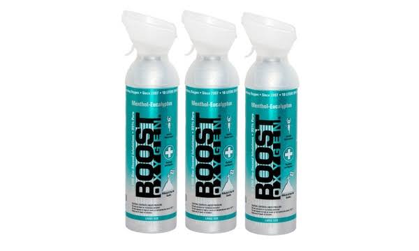 3 Pack Large 10-Liter Boost Oxygen Portable Pure Canned Natural Oxygen Canister Bottle for High Altitudes, Athletes, and More, Flavorless