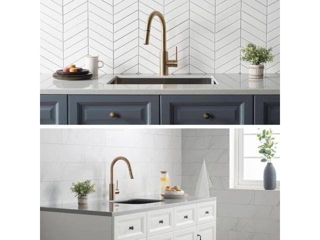 Kraus Oletto Single Handle Pull Down Gooseneck Kitchen Sink Faucet, Gold Finish