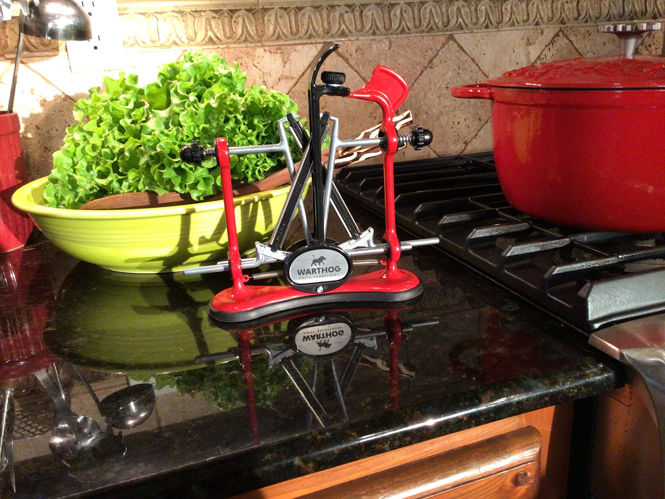 Warthog V-Sharp A4 Knife Sharpeners, 325 Grit Diamond Rods with Adjustable Angles, Professional Knife Sharpener System, Metal Frame Construction,