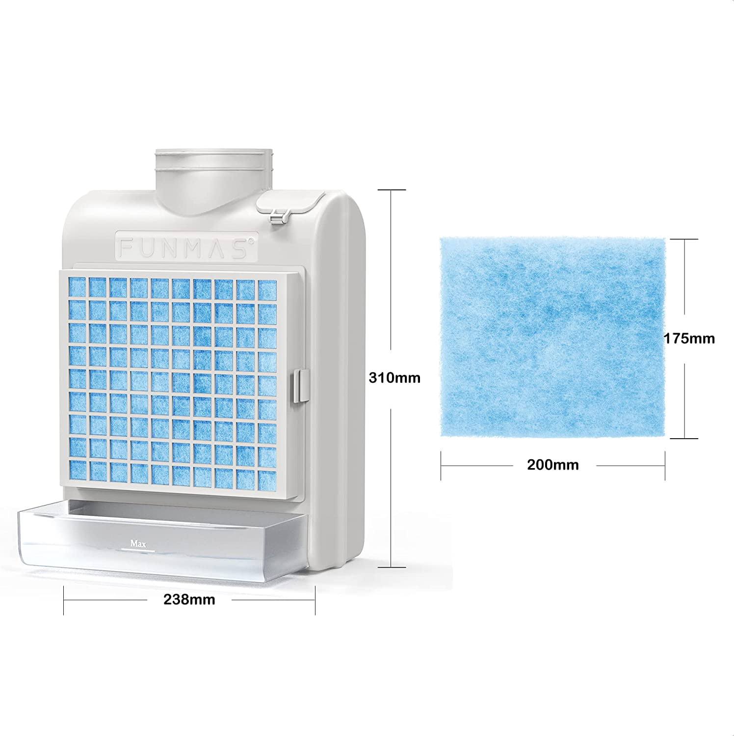 FUNMAS 3-in-1 Indoor Dryer Vent, Stainless Steel Screen Filter, Polyester Filter and Water Drawer System, Upgrade Safety Vent Flap, with 4 Pieces