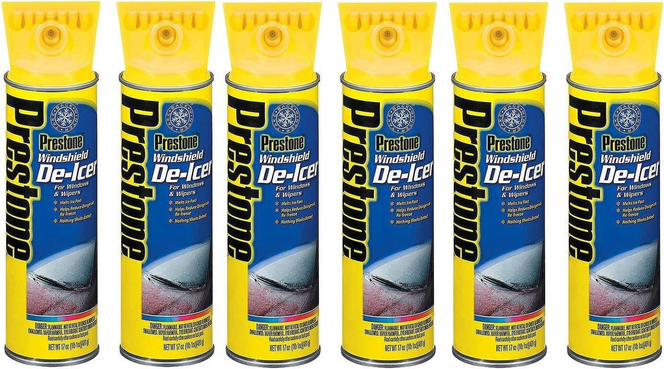Prestone AS244 Windshield De-Icer- 17 oz. Aerosol, 6 Count