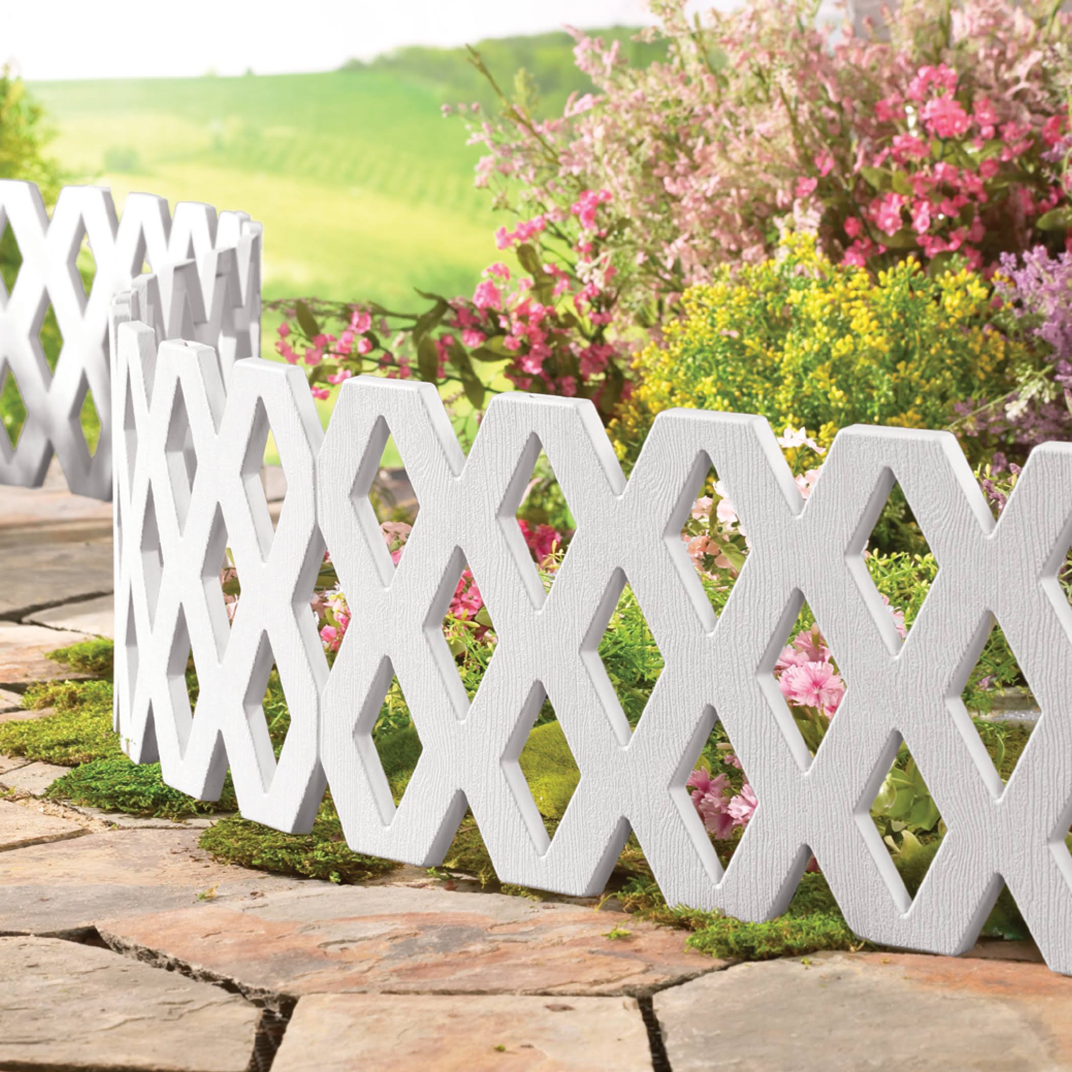 Lattice Fence Garden Border Set- 4 PC White