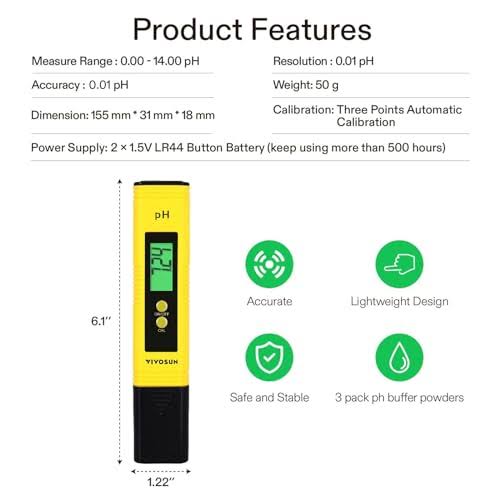 VIVOSUN PH Meter Digital PH Tester Pen for Water