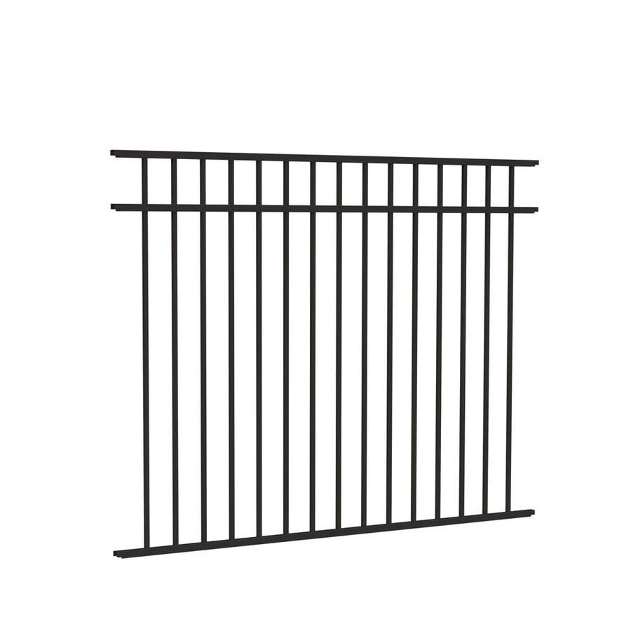 Freedom Pre-Assembled New Haven 4.5-ft H x 6-ft W Black Aluminum Flat-Top Decorative Fence Panel | 73017766