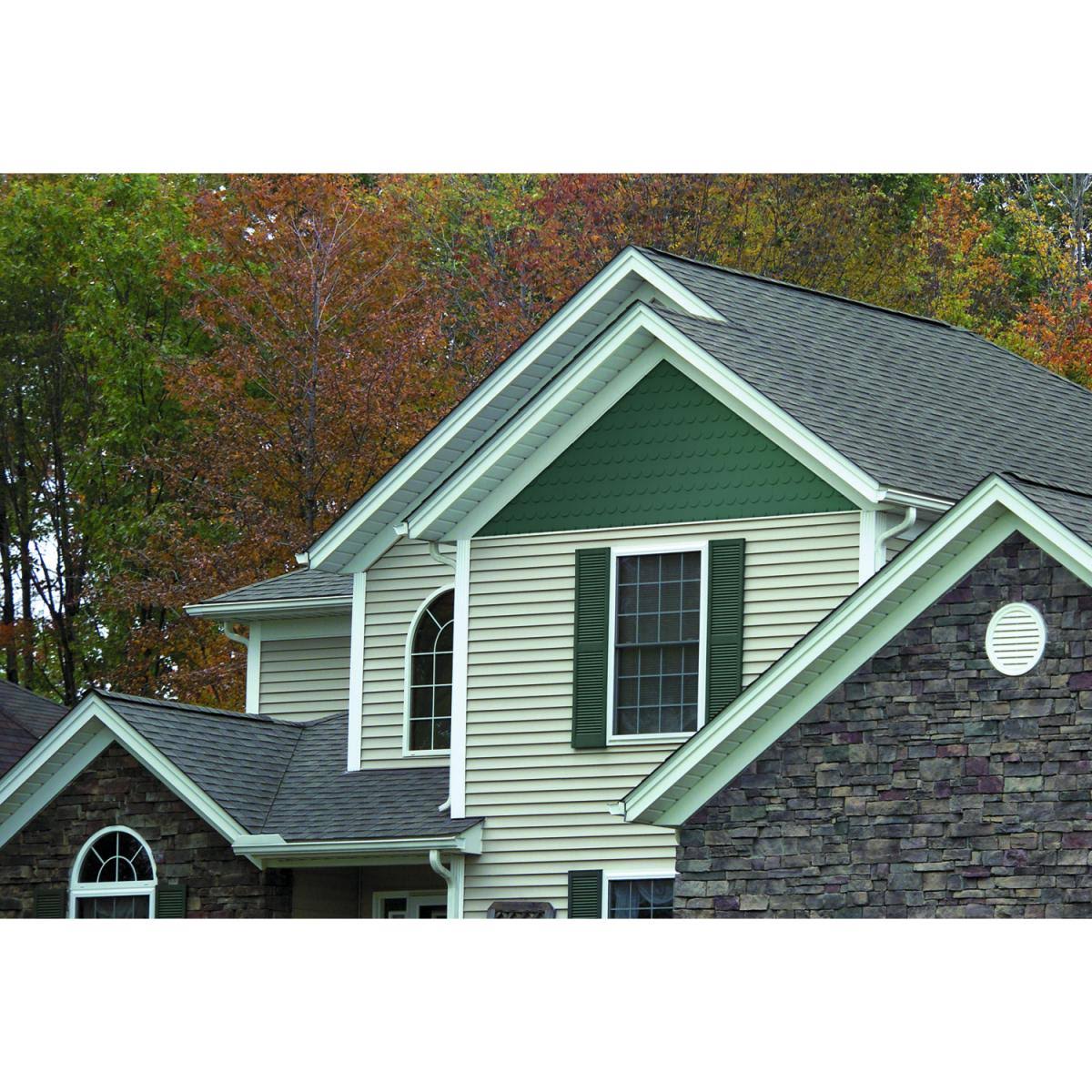 Builders Edge 14.5W in. Louvered Vinyl Shutters Black