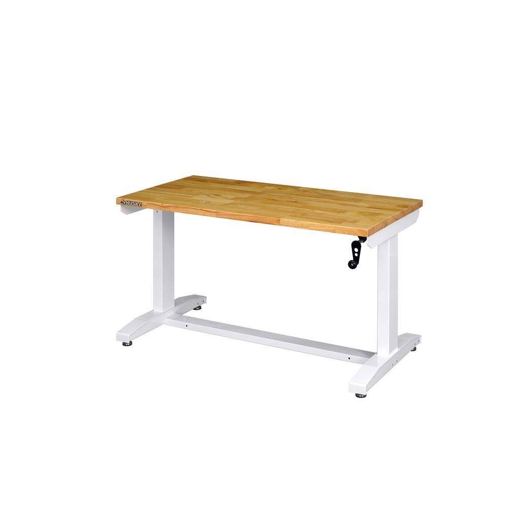 Husky HOLT46XDBJ2 46 in. Adjustable Height Work Table in White