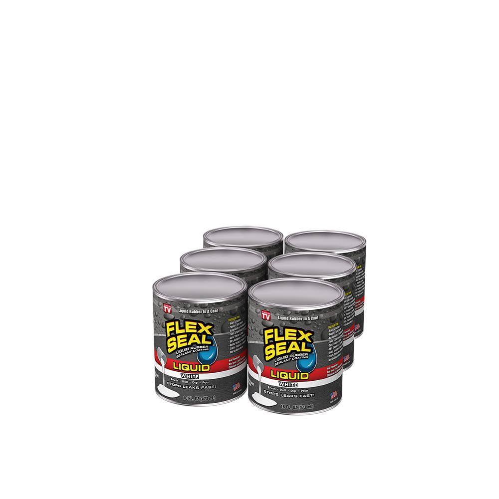 Flex Seal Family of Products Flex Seal Liquid White 1 Pt. Liquid Rubber Sealant Coating (6-Piece)