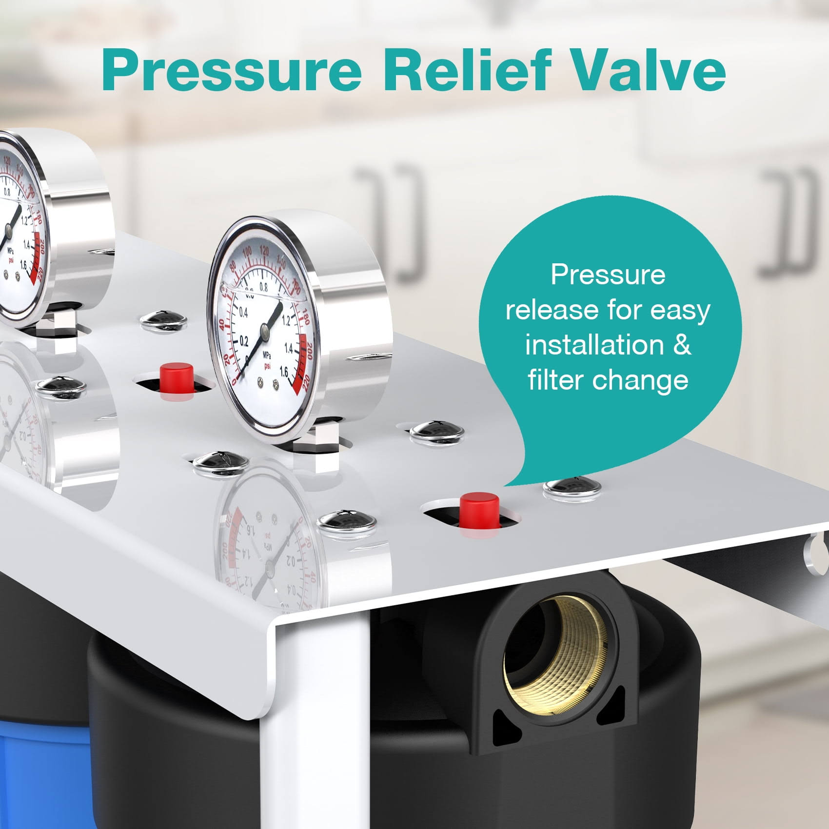 Simpure Whole House Water Filter System with 3-Stage Sediment Filtration Cartridge for Purification City & Well Water, 20 inch x 4.5 inch, Db20p-3