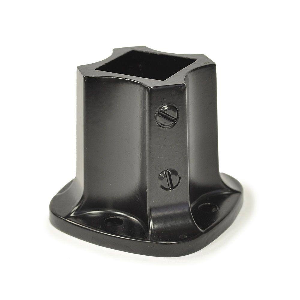 Floor Flange Rail, Black, 1-1/4 in