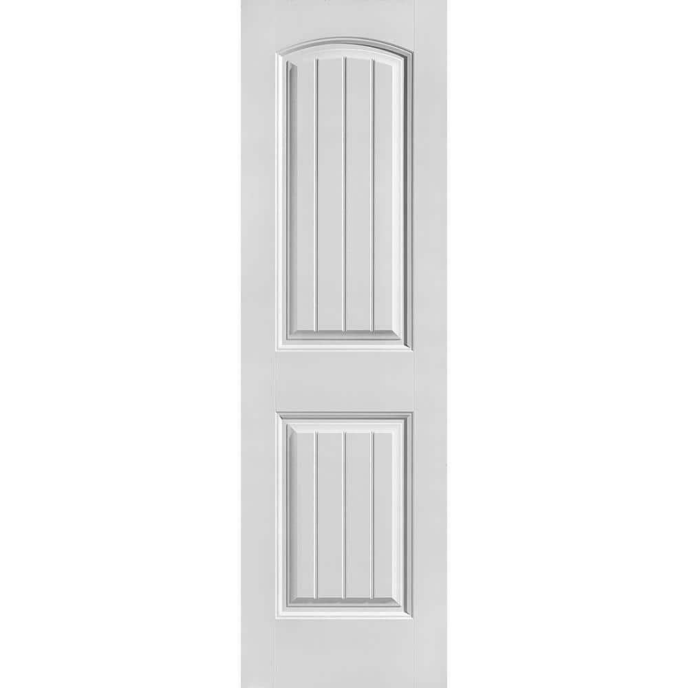 Masonite 24 in. x 80 in. Cheyenne Smooth 2-Panel Camber Top Plank Hollow Core Primed Composite Interior Door Slab