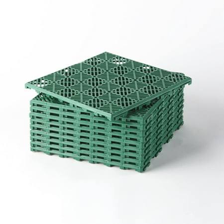 Sets of 10 Interlocking Patio or Walkway Tiles- Green