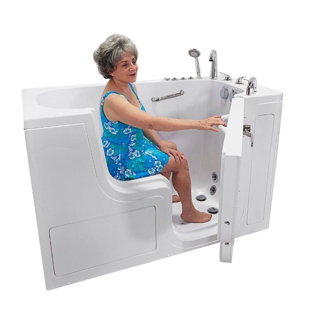 Transfer60 Outward Swing Door Wheelchair Accessible Acrylic Walk-In Bathtub (76cm x 152cm) by Ella's Bubbles