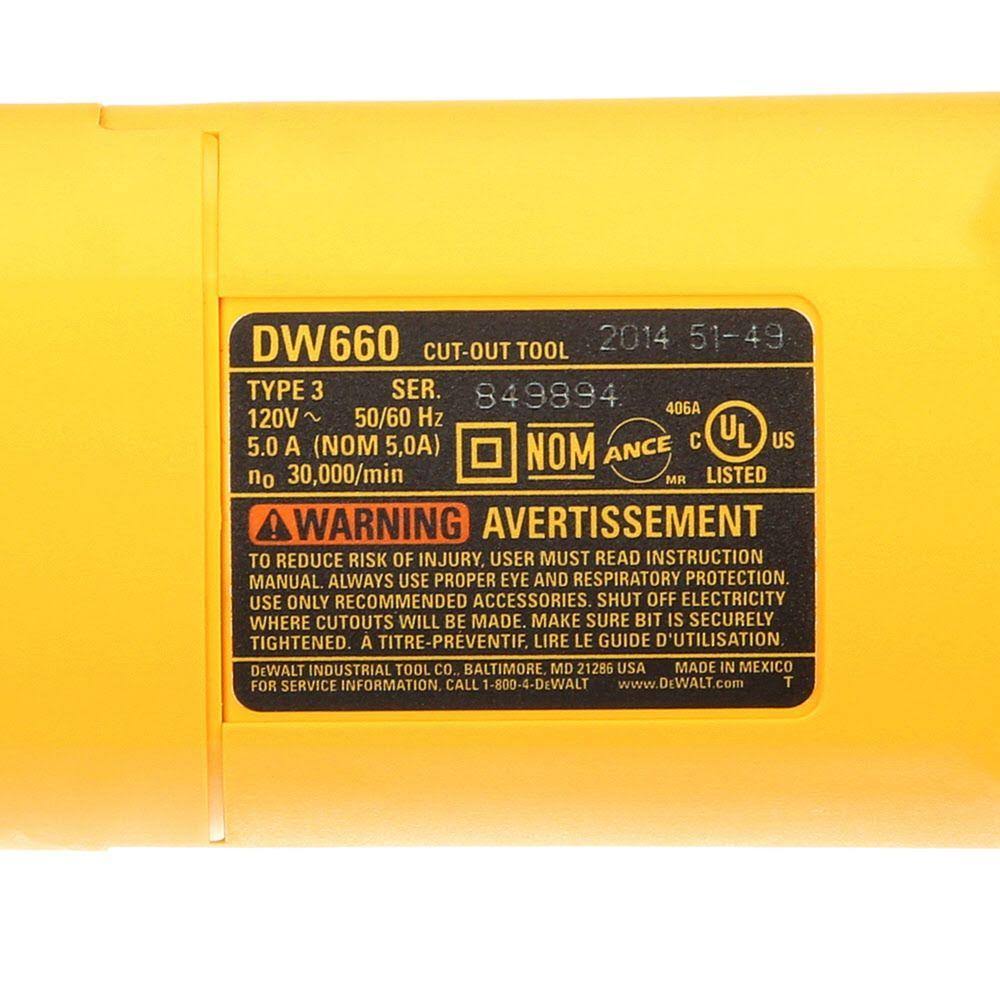 Dewalt DW660 5 Amp Cut-Out Tool, Yellow