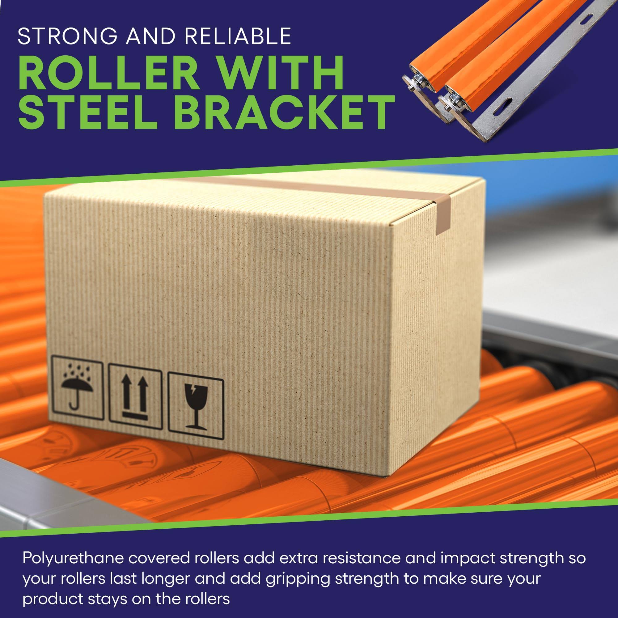 2 Pack, Polyurethane Coated Roller with Bracket, 10