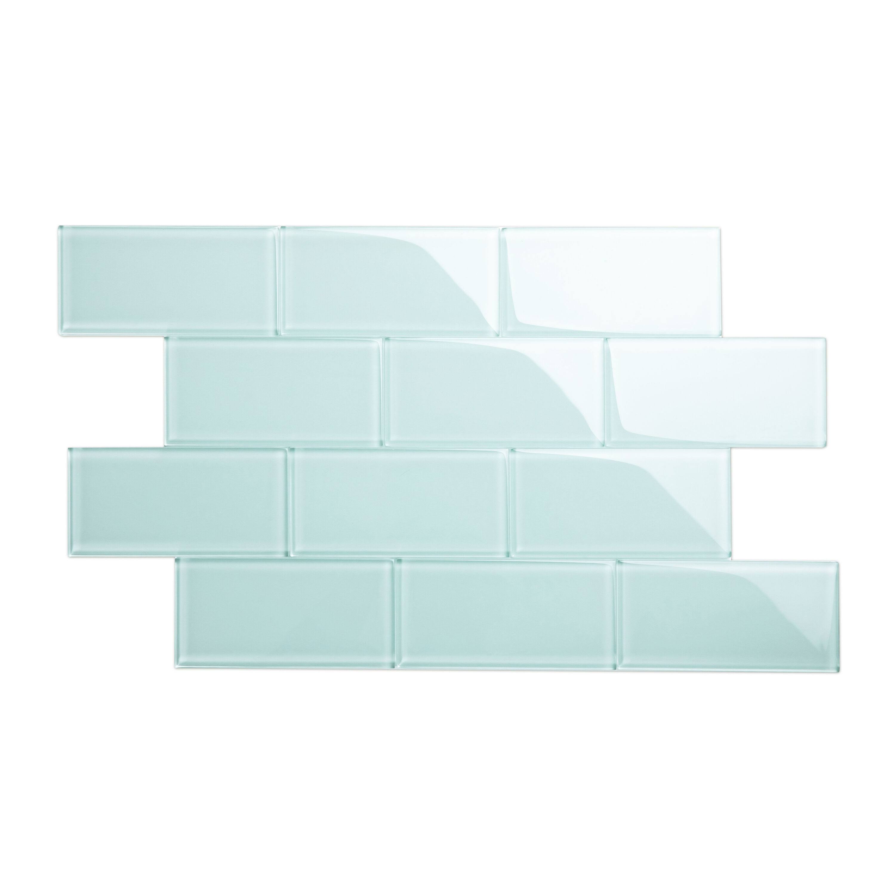 Giorbello Baby Blue 3 in. x 6 in. x 8 mm Glass Subway Wall Tile (5 Sq. ft./Case)