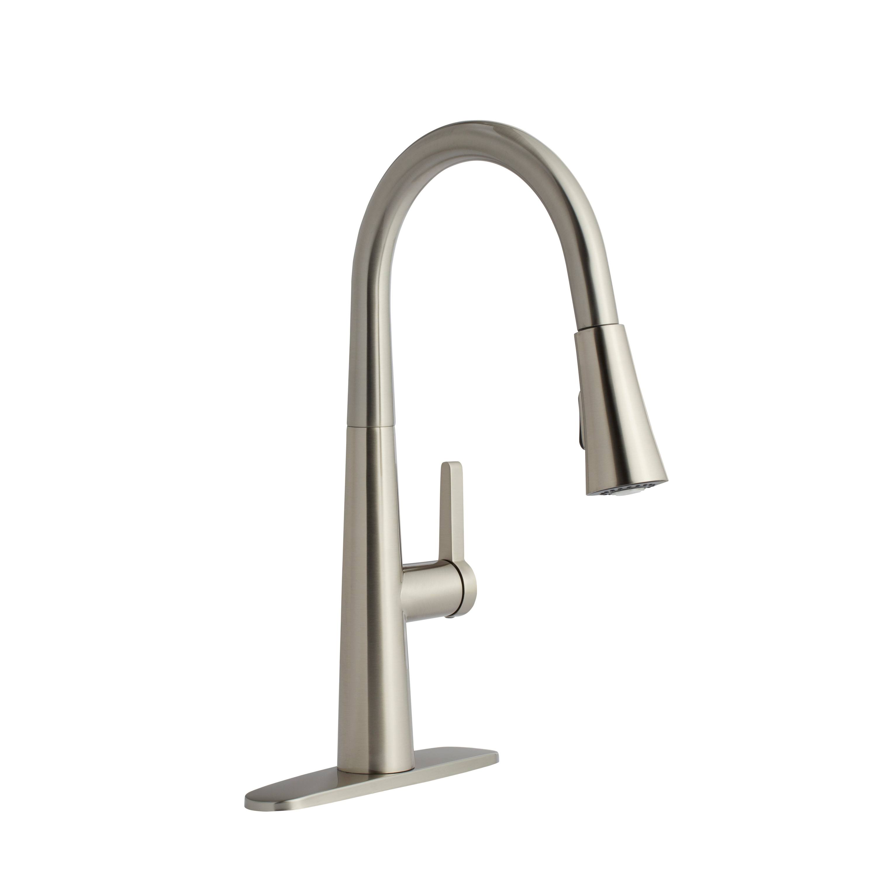 Allen + Roth Bryton Stainless Steel Single Handle Pull-Down Kitchen Faucet