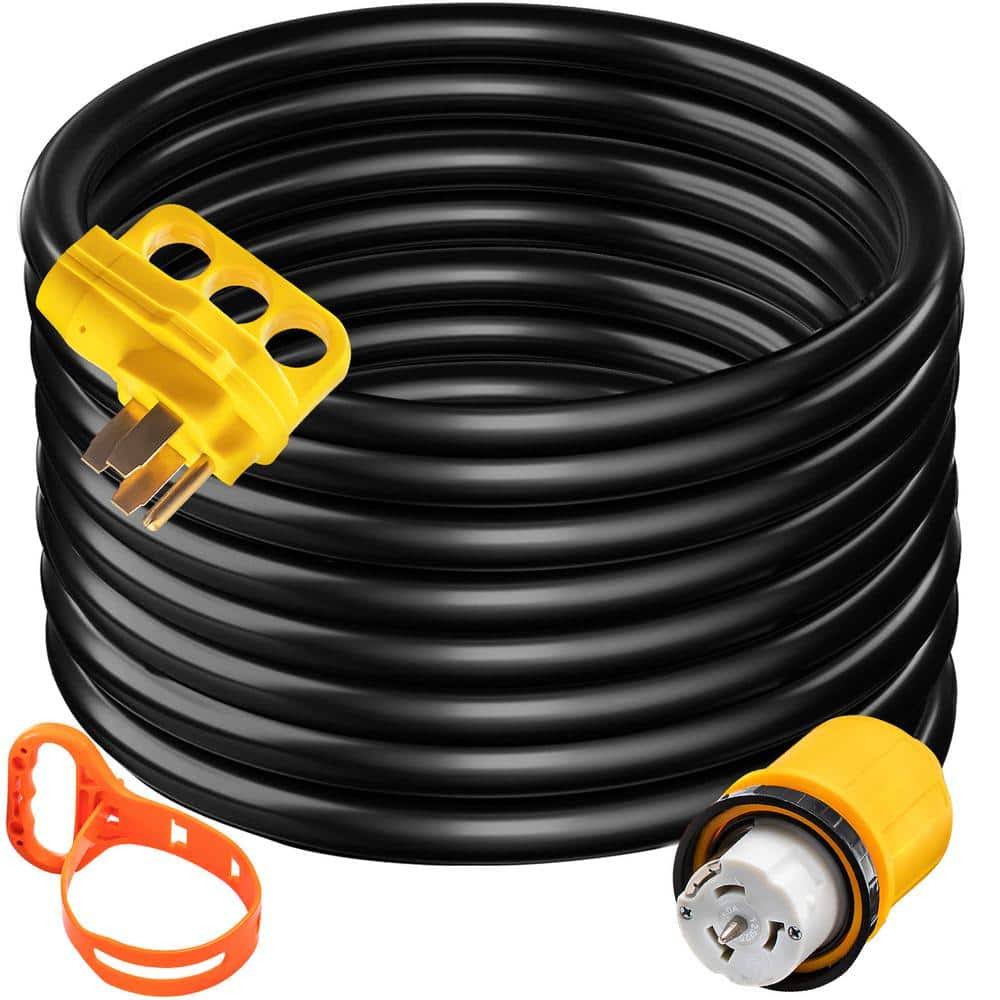 VEVOR 12,000-Watt Black Cable 10 ft. Generator Power Cord 50 Amp 250-Volt ETL Listed Extension Cord