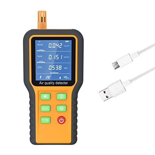 CMTOOL Air Quality Monitor Indoor Home Air Quality Tester Analyzer CO2 Meter Portable Carbon Dioxide Formaldehyde Detector Testing Kit with Digital TE