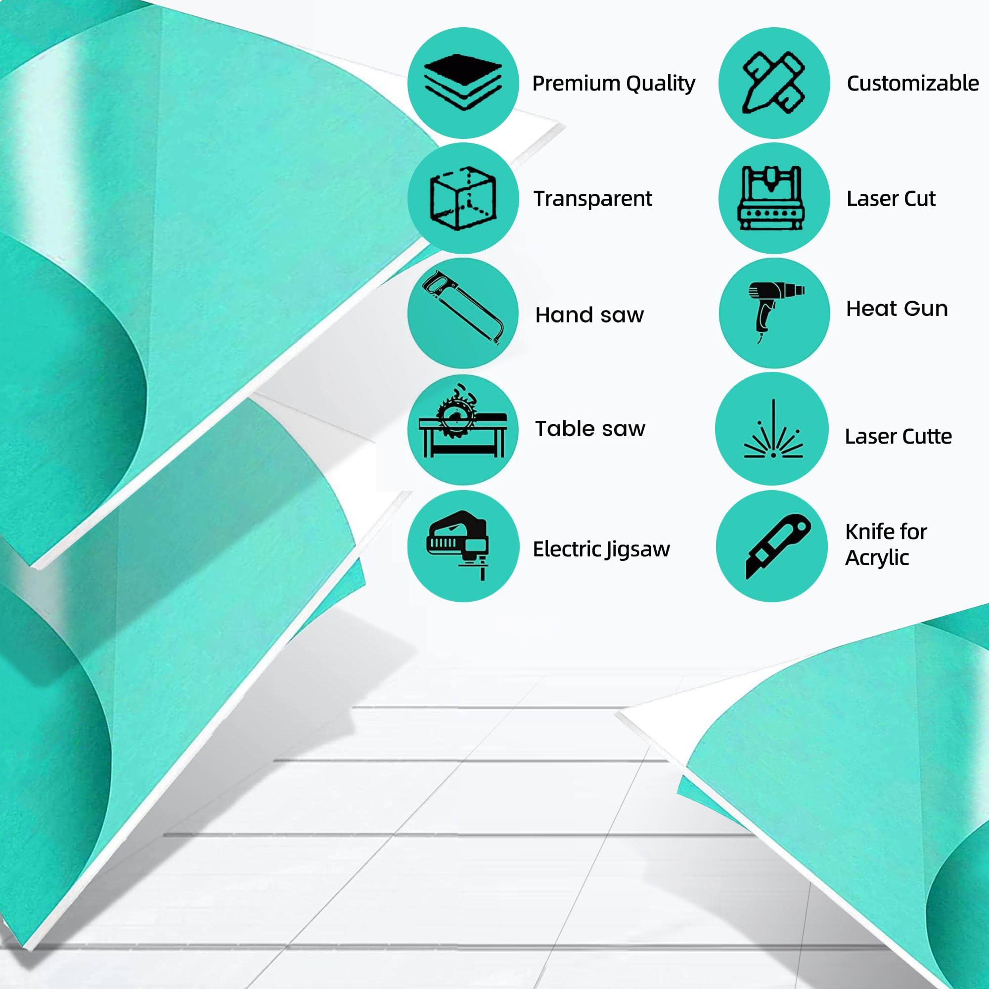 2-Pack 24 x 36A Clear Acrylic Sheet Plexiglass- 14A Thick Use for Craft Projects, Signs, Sneeze Guard and More Cut with Cricut, Laser, Saw or Hand