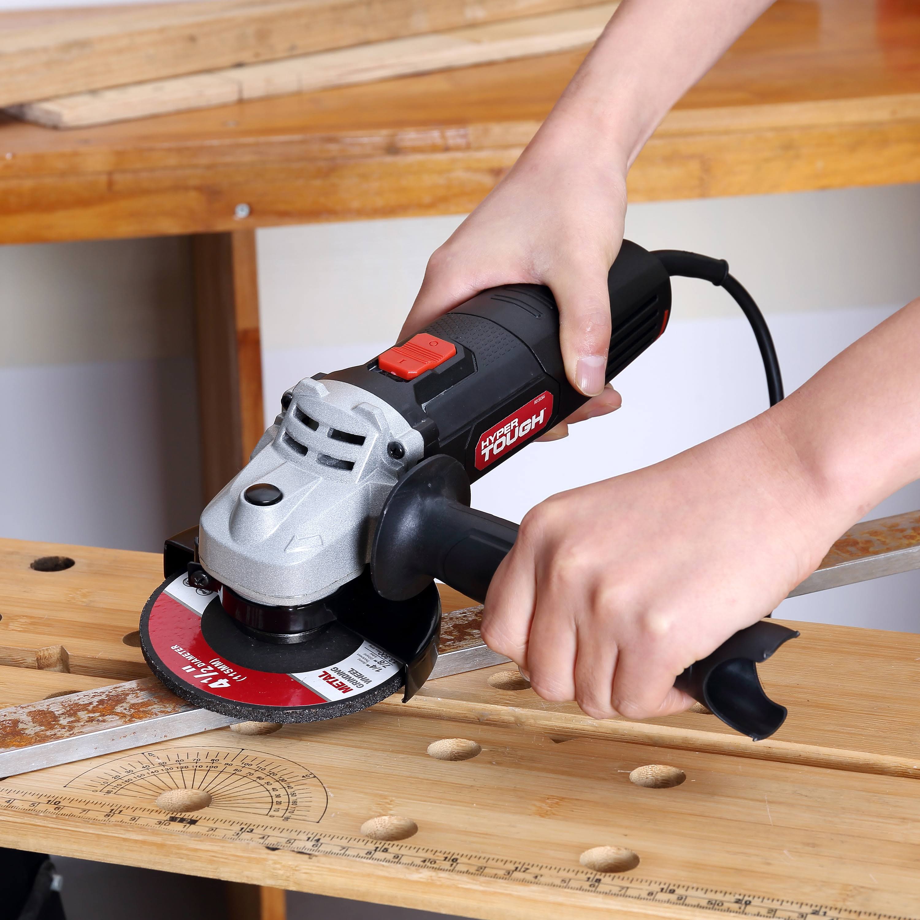 Hyper Tough Aq15026g 6 Amp Corded Angle Grinder (L)