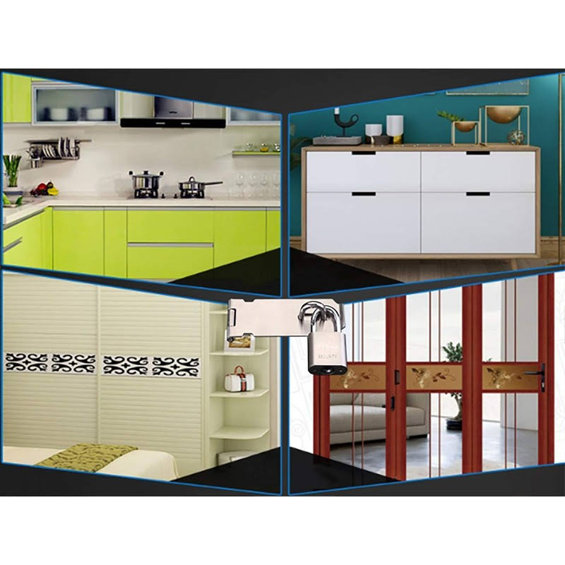 Stainless Steel Padlock Hasp, Tiberham Heavy Duty Hasp and Staple with Screws, Door Clasp Gate Lock Shed Latch Padlock Staple for Door Window Cabinet