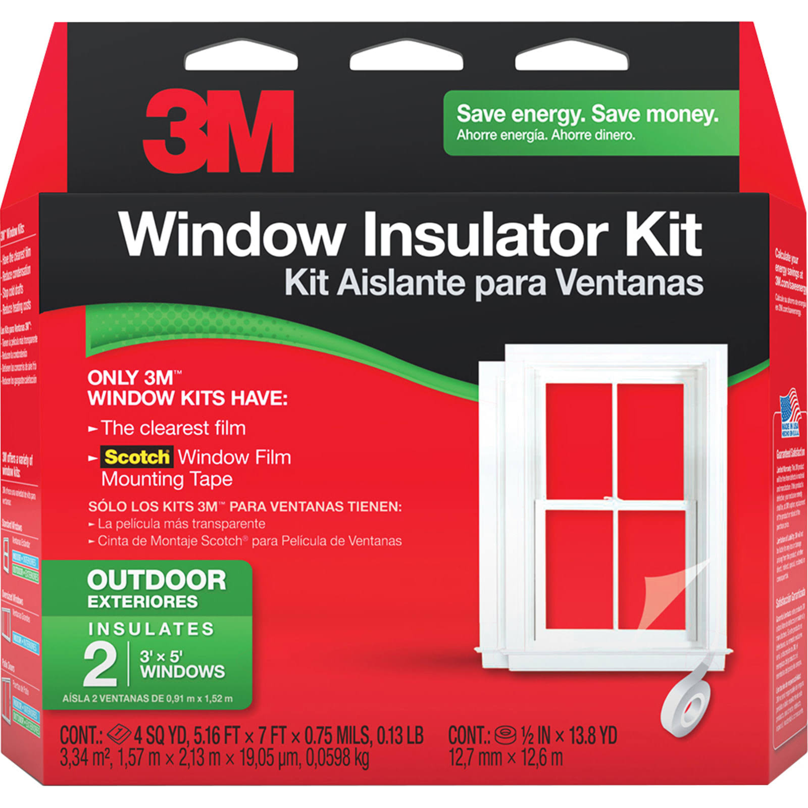 3M Scotch Outdoor Window Insulator Kit, 3z5 Window- 2 pack