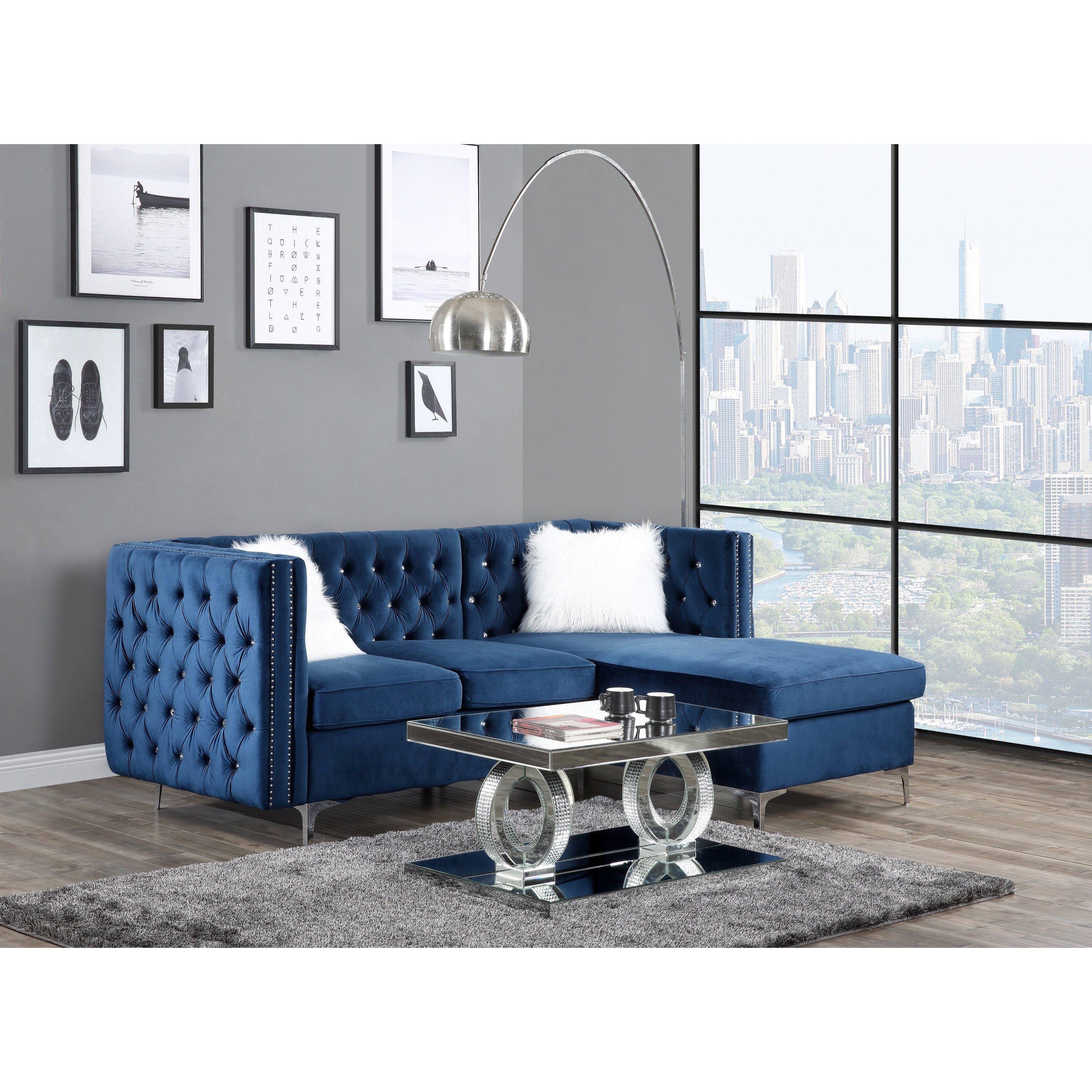 Acme Jaszira Blue Velvet Modular- Left Facing & Right Facing Arms