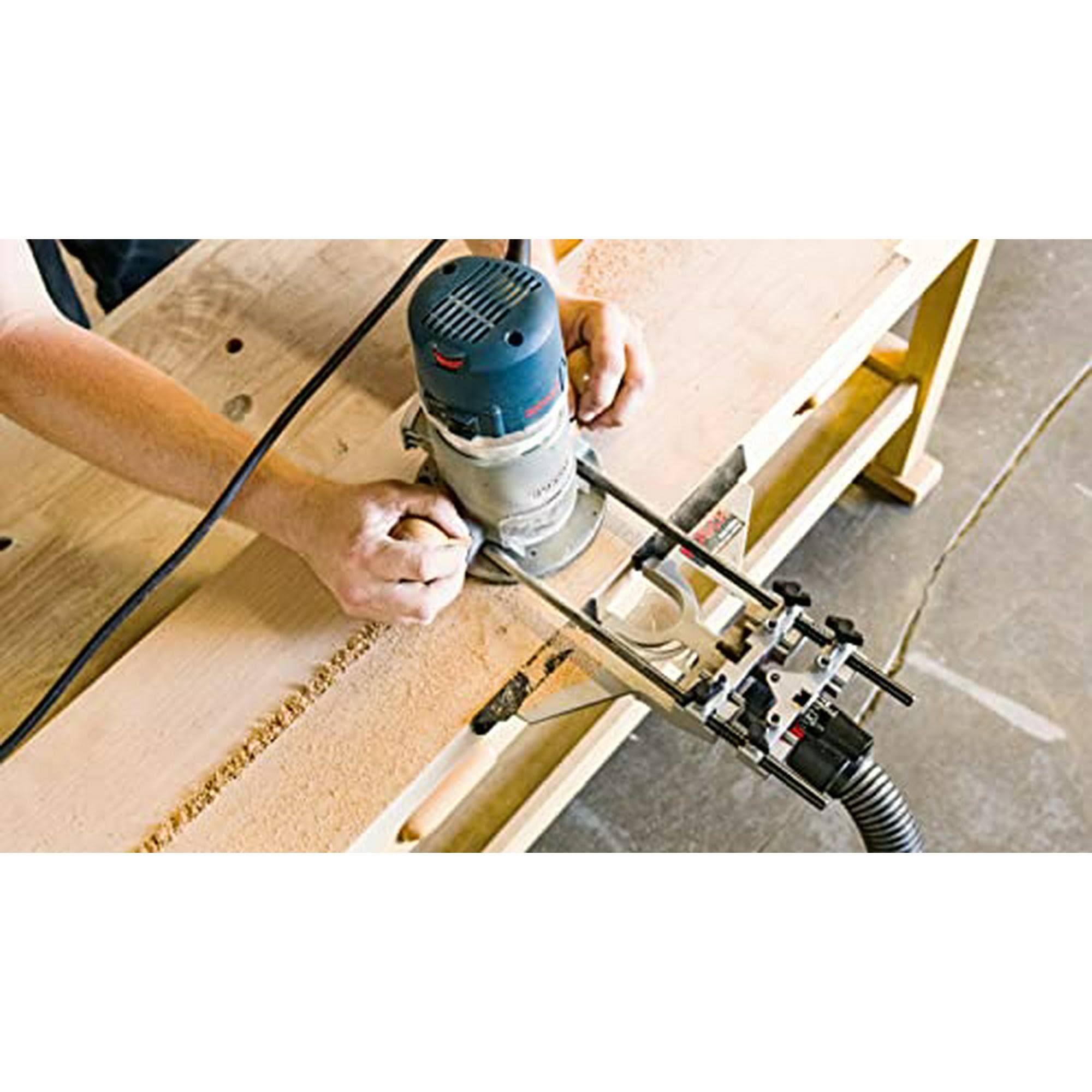 Bosch RA1054 Deluxe Router Edge Guide with Dust Extraction Hood & Vacuum Hose Adapter , Black