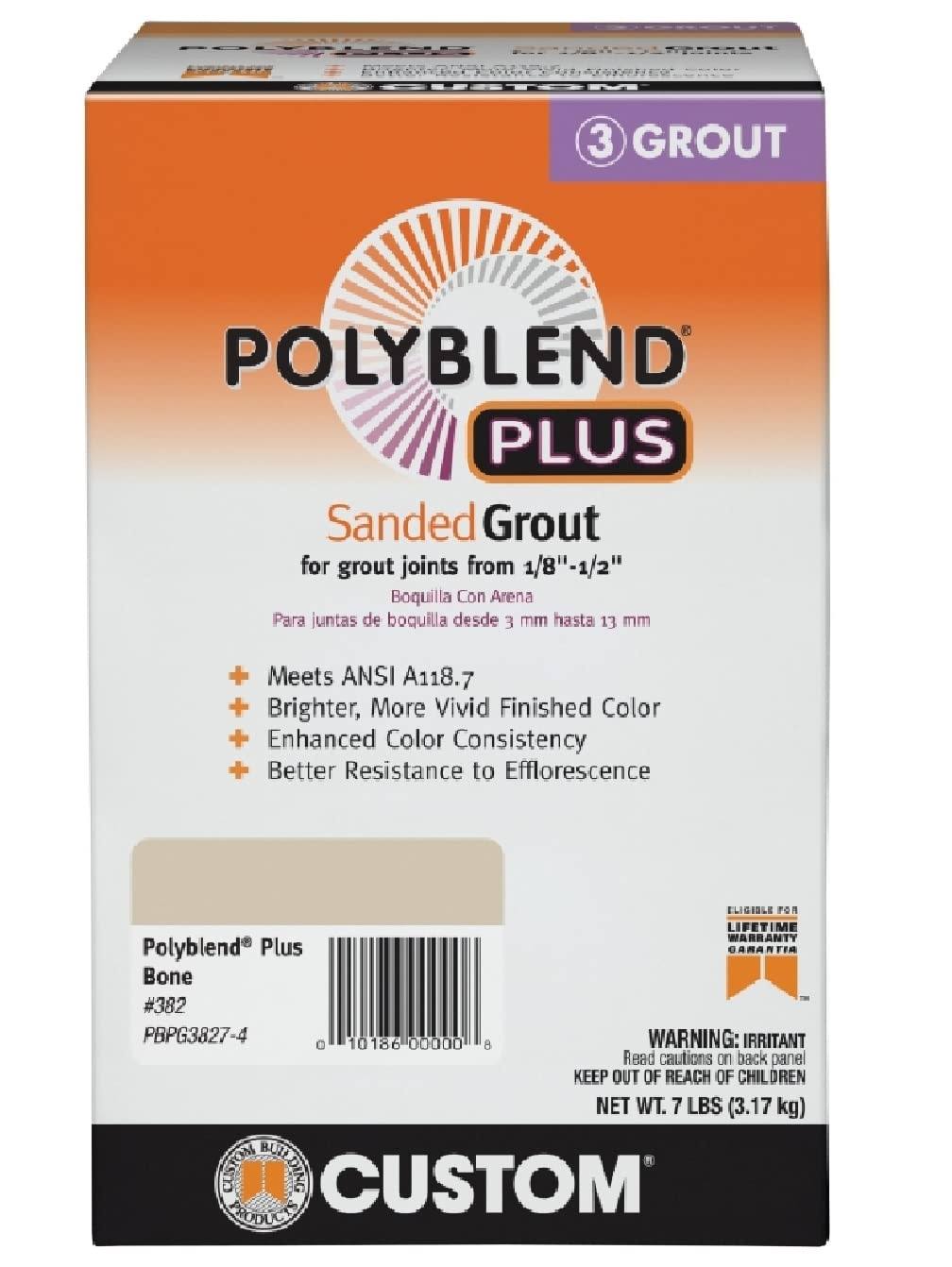 Custom Polyblend Plus PBPG3827-4 Sanded Grout, Bone, 7 lb Box