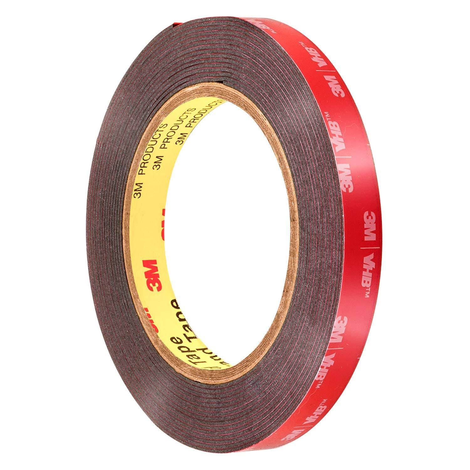 Genuine 3M 1/2 inch (12mm) x 15 ft VHB Double Sided Foam Adhesive Tape 5952 Grey Automotive GoPro Mounting Very High Bond Strong Industrial Grade,