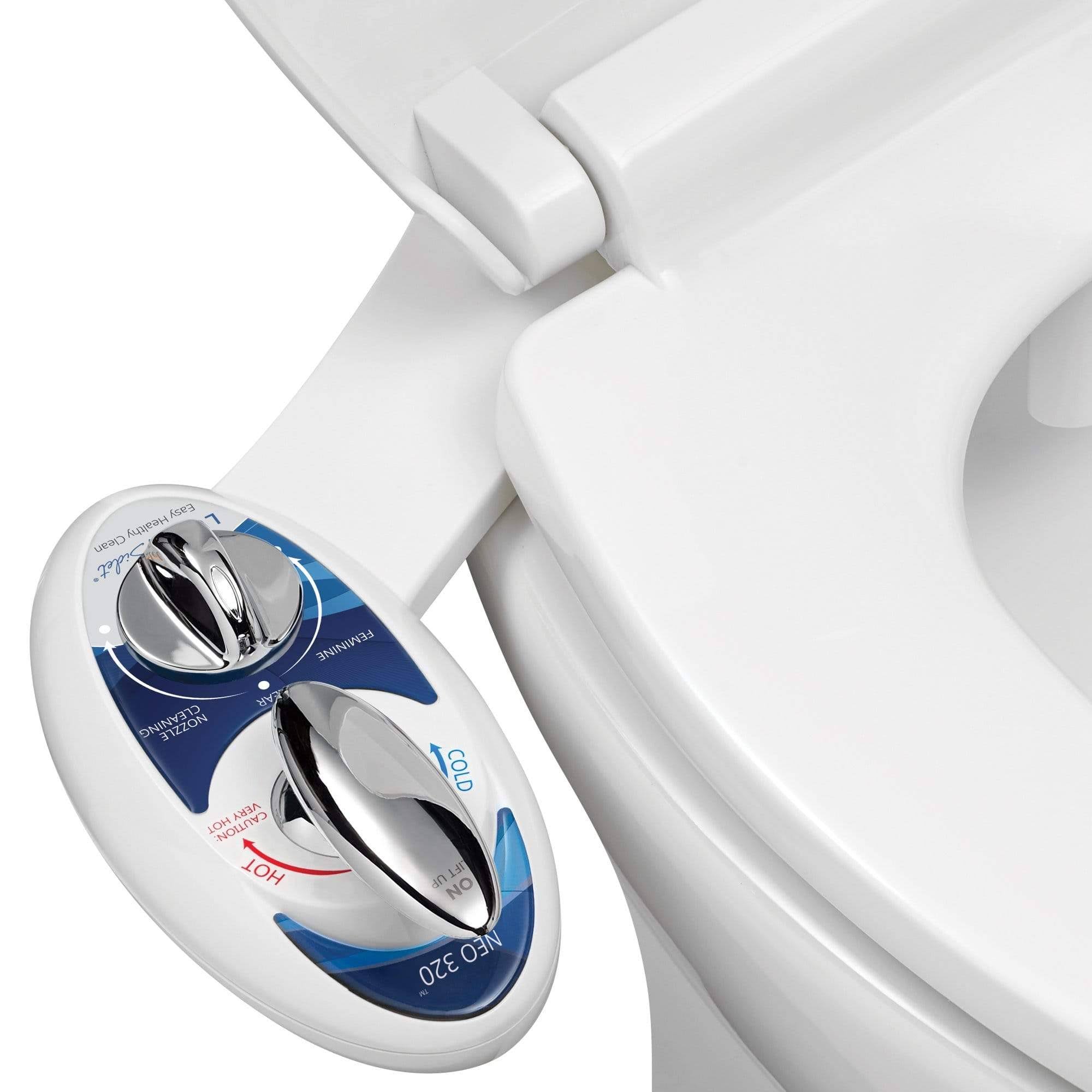 Luxe Bidet Neo 320- Self Cleaning Dual Nozzle- Hot and Cold Water Non-Electric