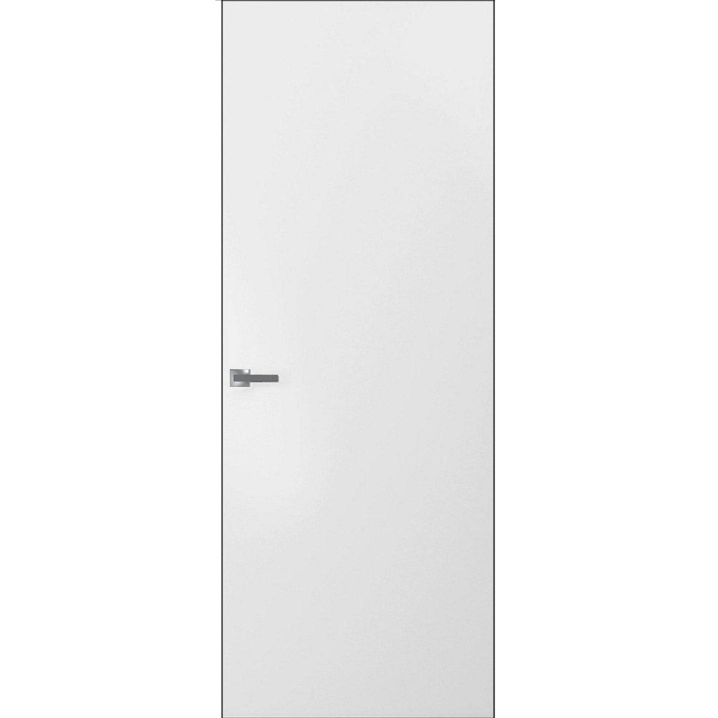 SARTODOORS Modern Solid Hidden Door with Handle | Planum 0010 Primed with Black Hidden Frame 24