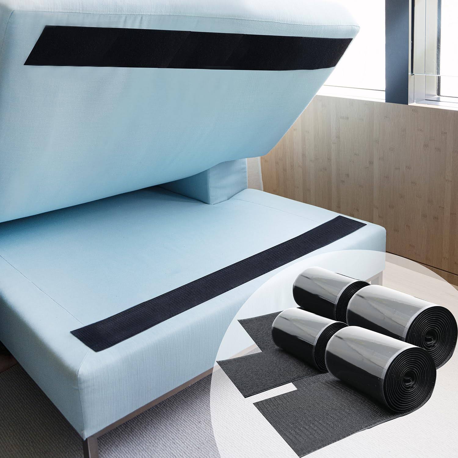 ECOHomes Couch Cushion Grip Tape Keep Couch Cushions from Sliding, 2 Sets 4.4 inch x 10 ft Heavy Duty Non Slip Cushion Pads Sheets, Strips with