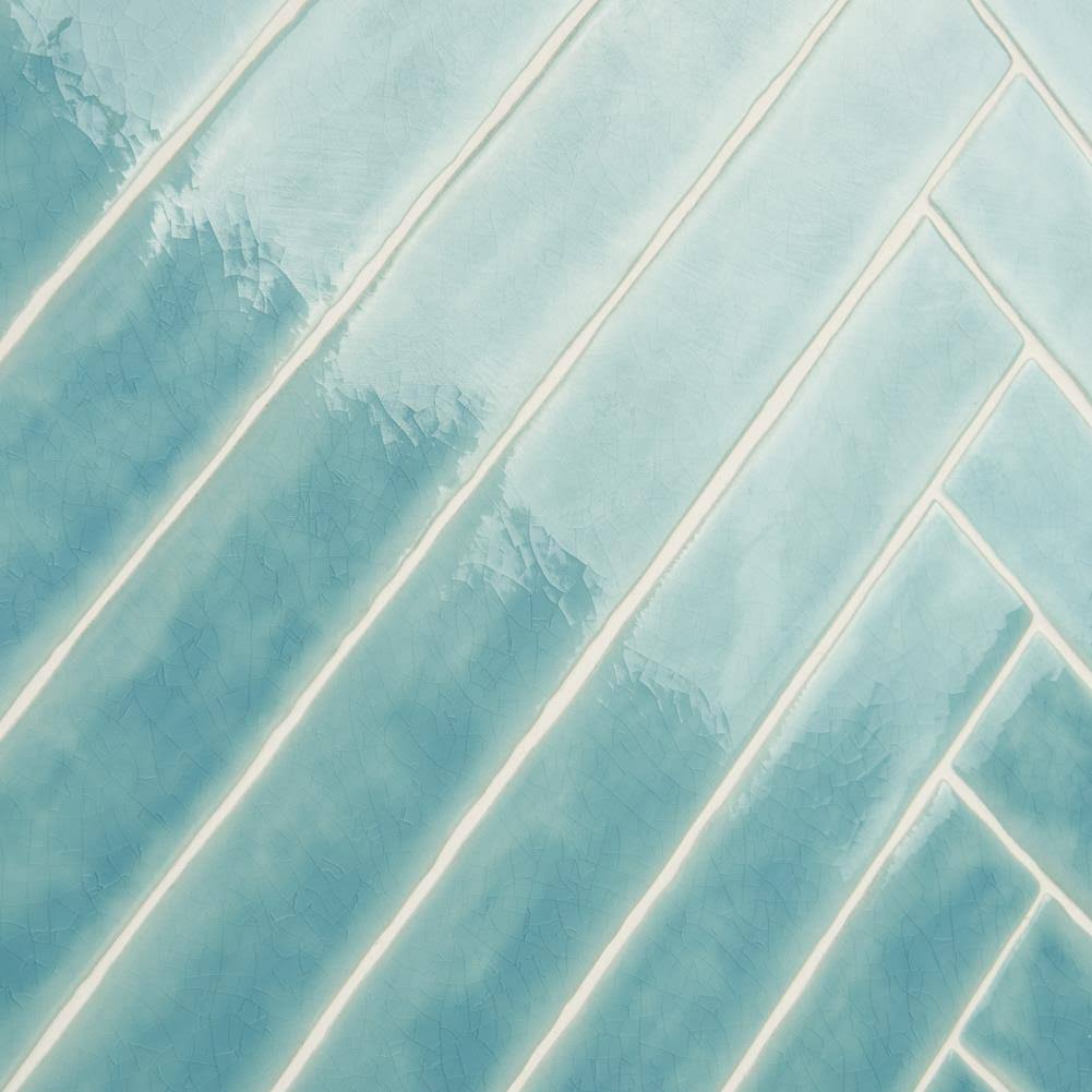 Ivy Hill Tile Nantucket Turquoise 2 in. x 20 in. Polished Crackled Ceramic Subway Wall Tile (20 pieces/5.38 Sq. ft./Case)