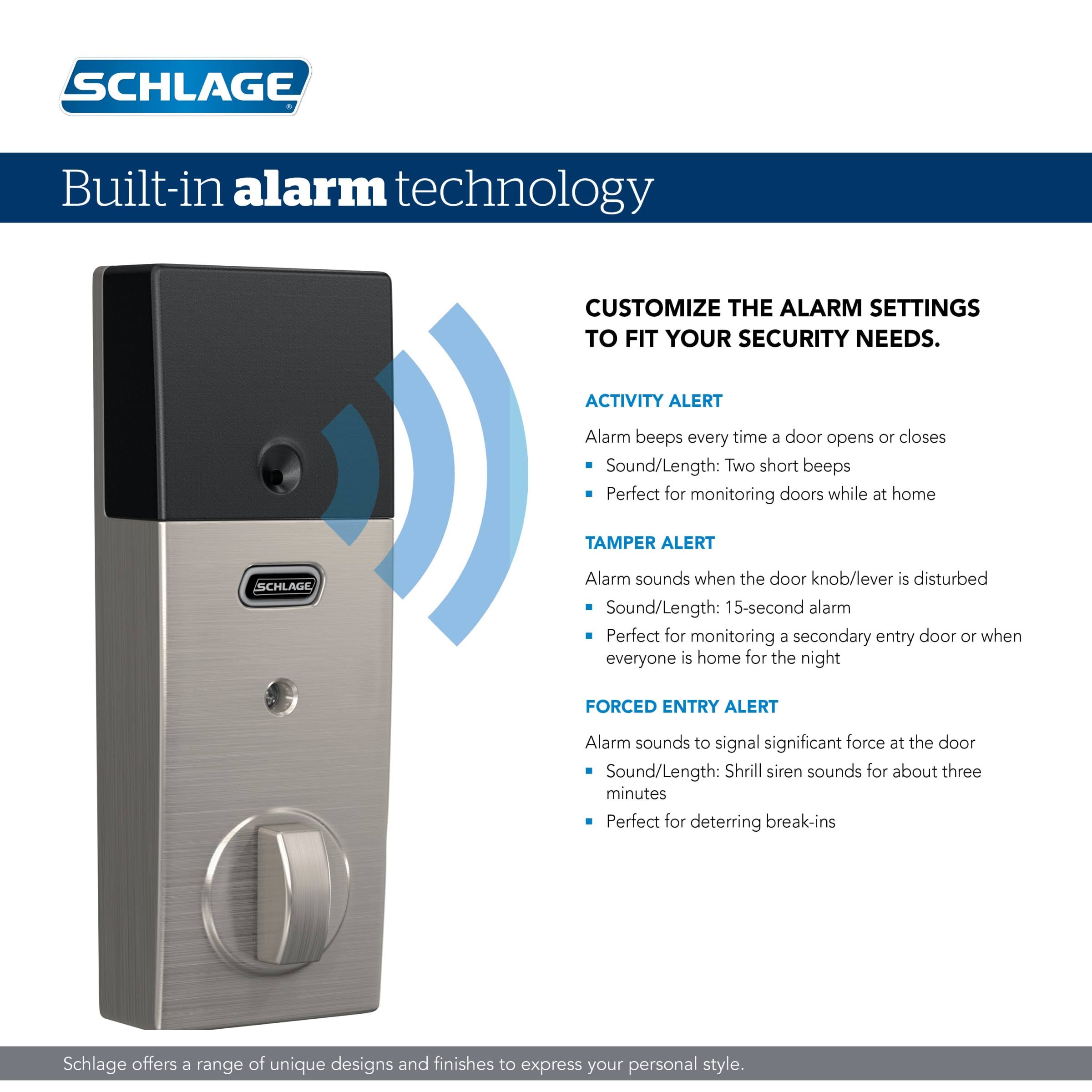 Schlage BE469NX-CEN Connect Century Touchscreen Electronic Deadbolt- Black