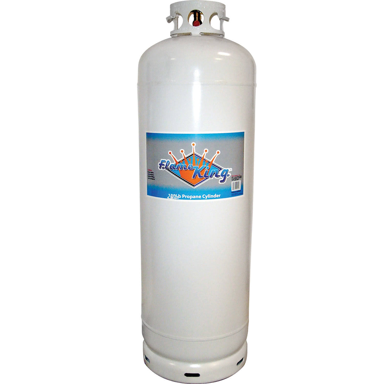Flame King Empty Propane Cylinder Tank 100 lb. Collar Handles Powder Coated