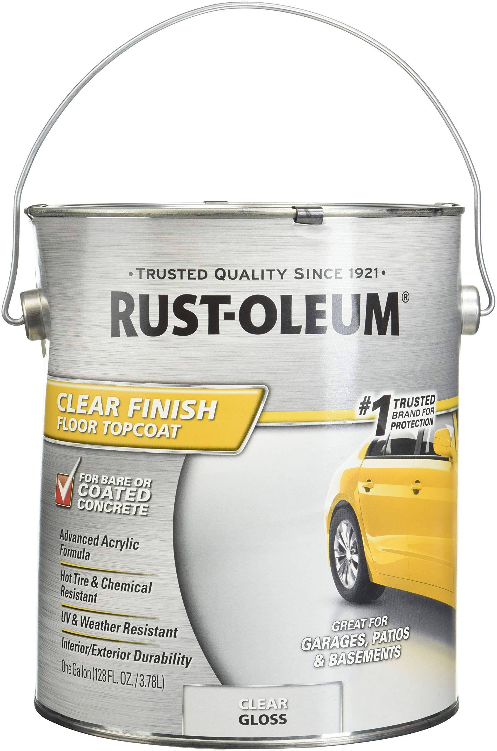 Rust-Oleum 320202 Concrete/Garage Floor Paint Floor Topcoat, Clear Gloss, 1 Gal