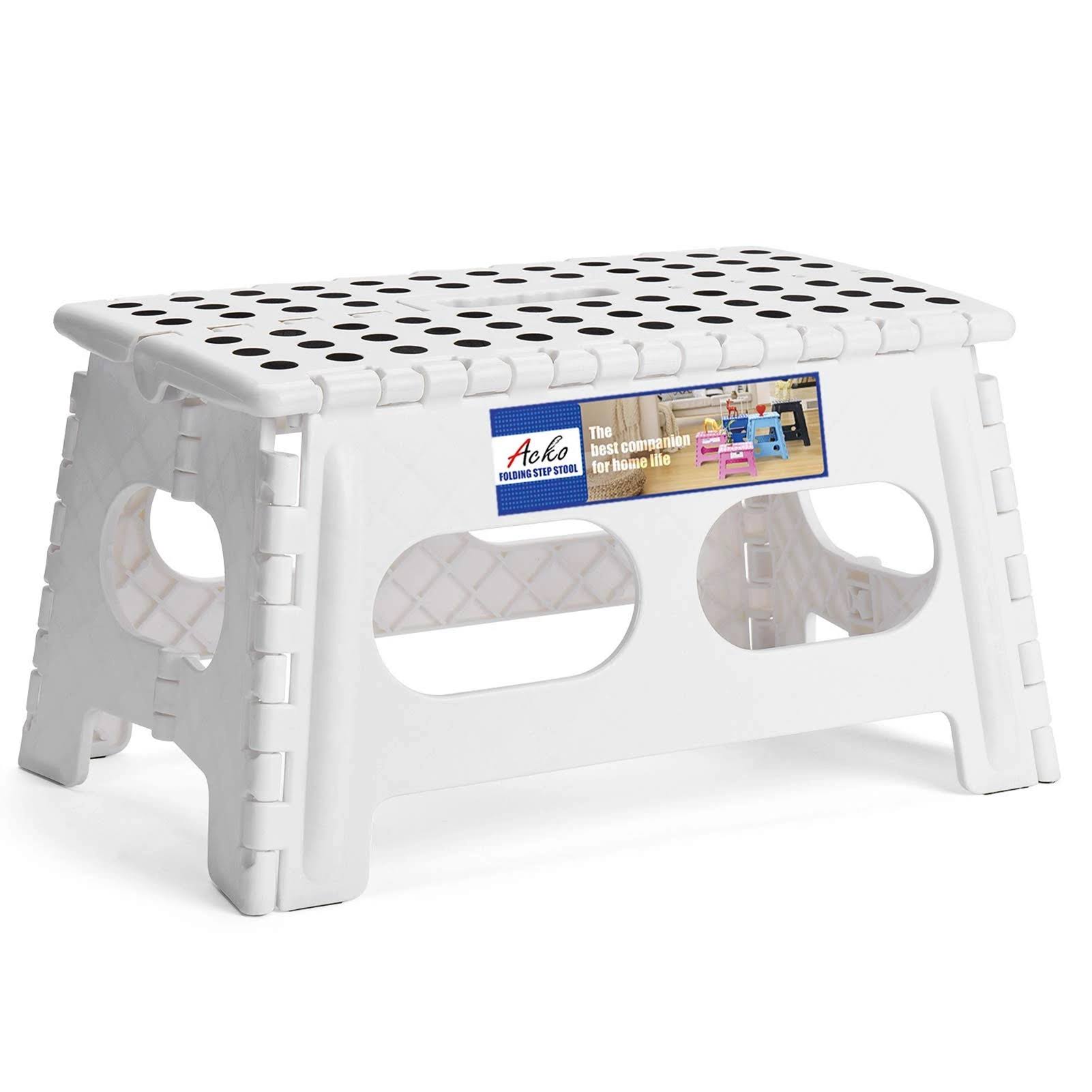 Acstep Folding Step Stool,15-Inch Extra Wide Heavy Duty Stepping Stool More Safe and Comfortable Non Slip Foldable Step Stool for Kids and Adults