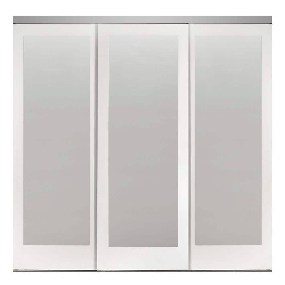 96 in. x 80 in. Mir-Mel White Mirror Solid Core MDF Interior Closet SL