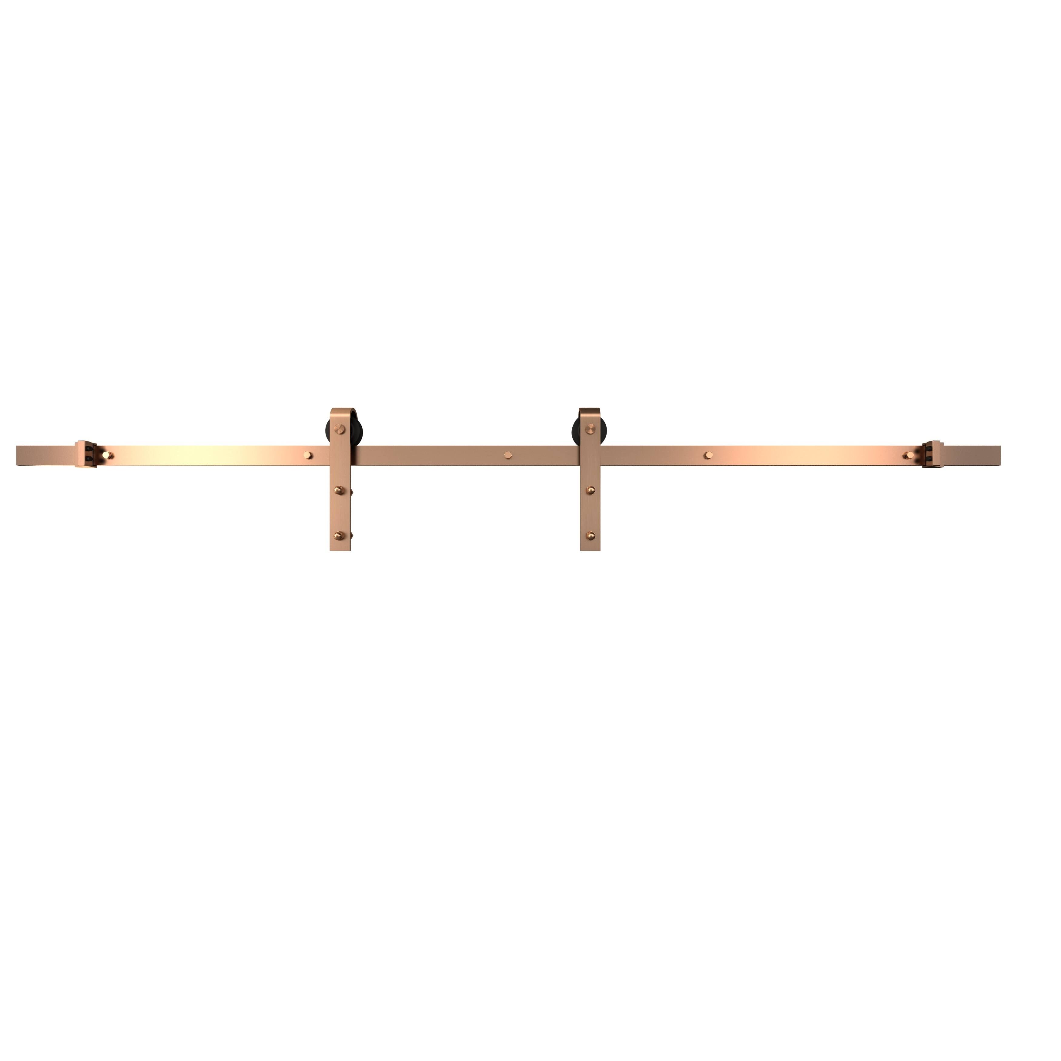 Colonial Elegance 78 in. Brushed Copper Barn Door Roller System